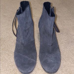 Toms Suede Wedge Booties